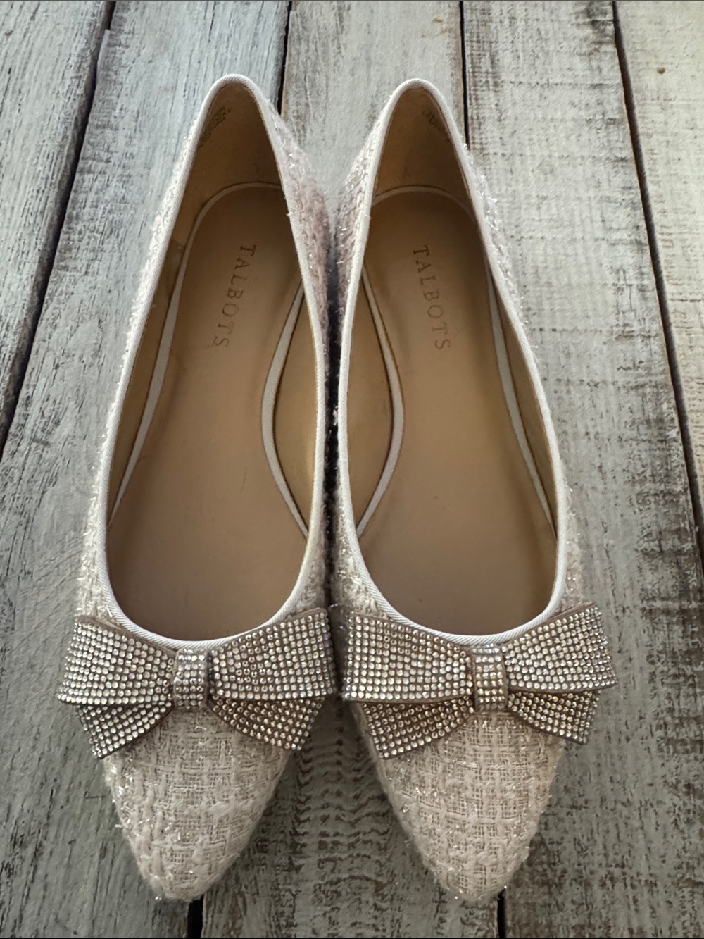 Talbots Edison Bow Boucle’ Flats - Like New